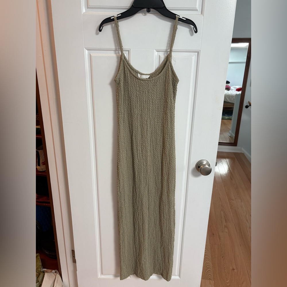 H&M Textured sage maxi dress